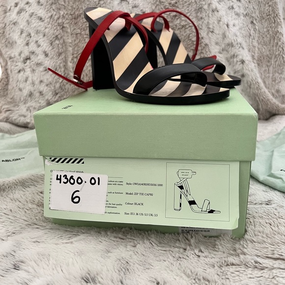 Off white zip tie ankle strap heels size 6 - Picture 13 of 16